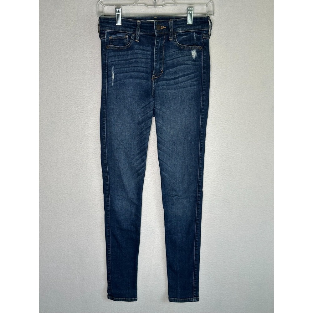 Abercrombie & Fitch Blue Skinny Jeans Women 2R 26W 31L Dark Wash Slim Fit